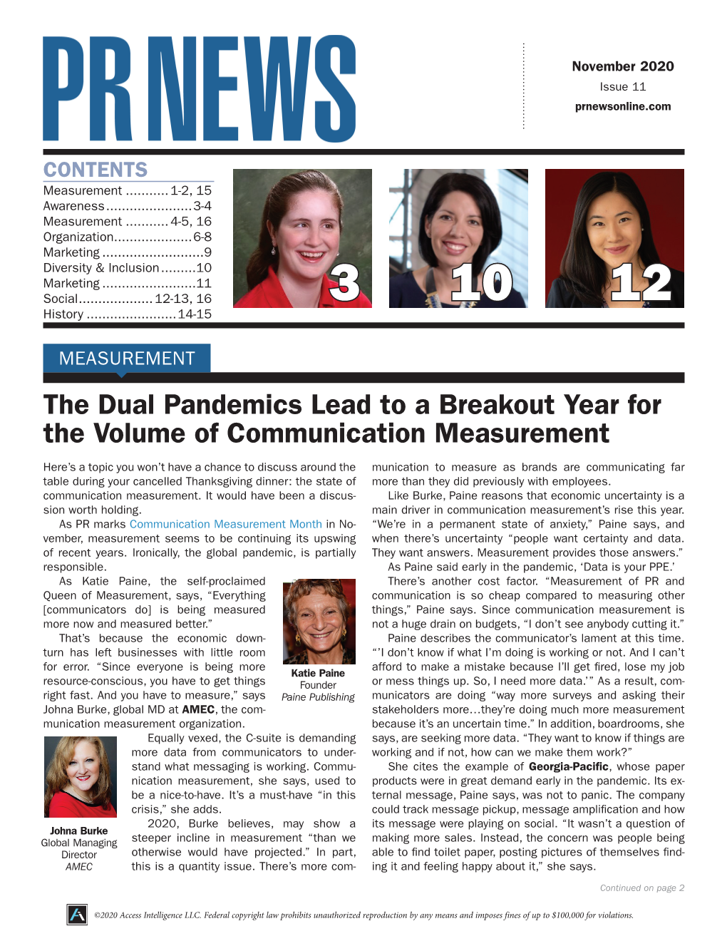 The Dual Pandemics Lead to a Breakout Year for the Volume of Communication Measurement