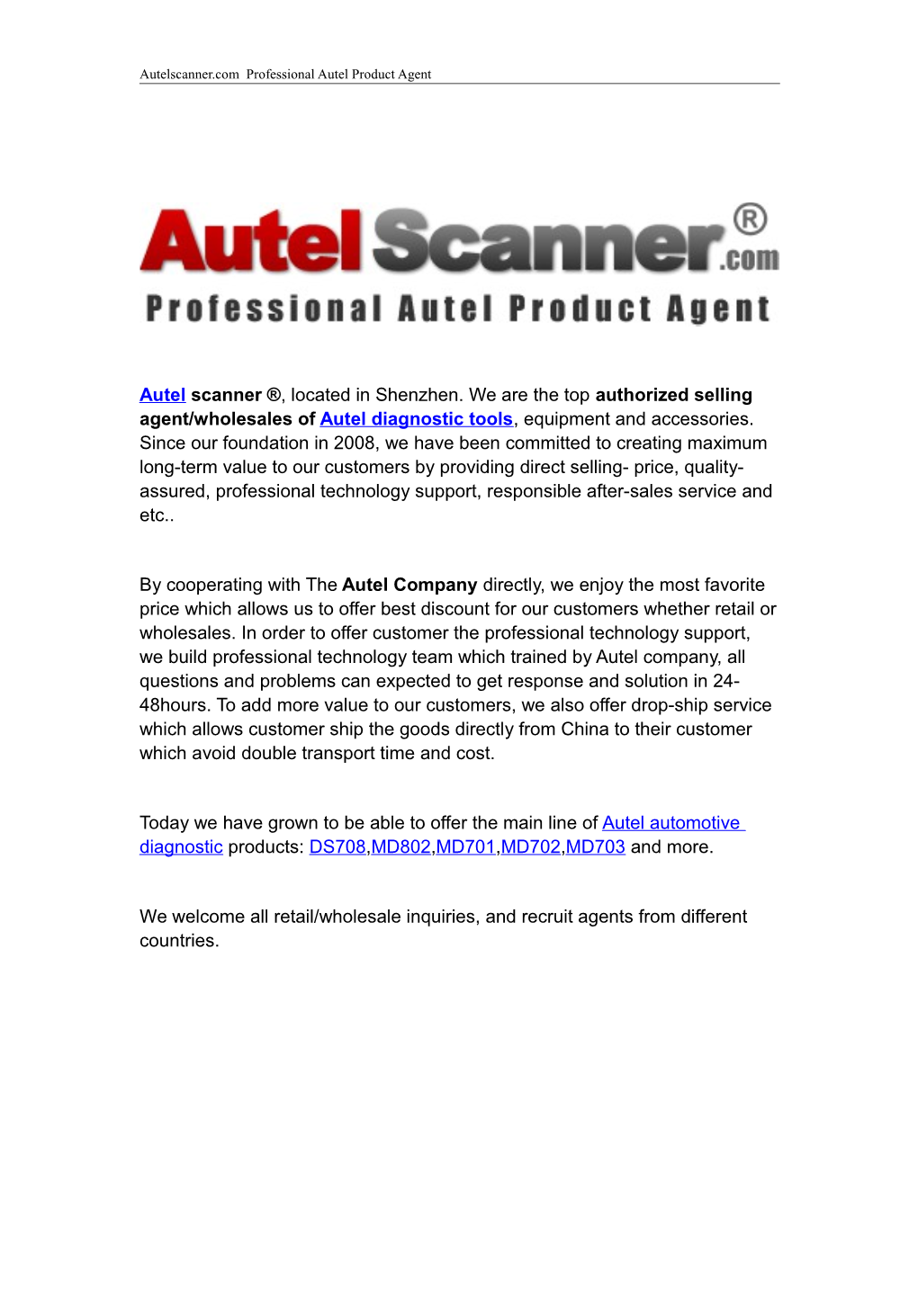 Autelscanner.Com Professional Autel Product Agent