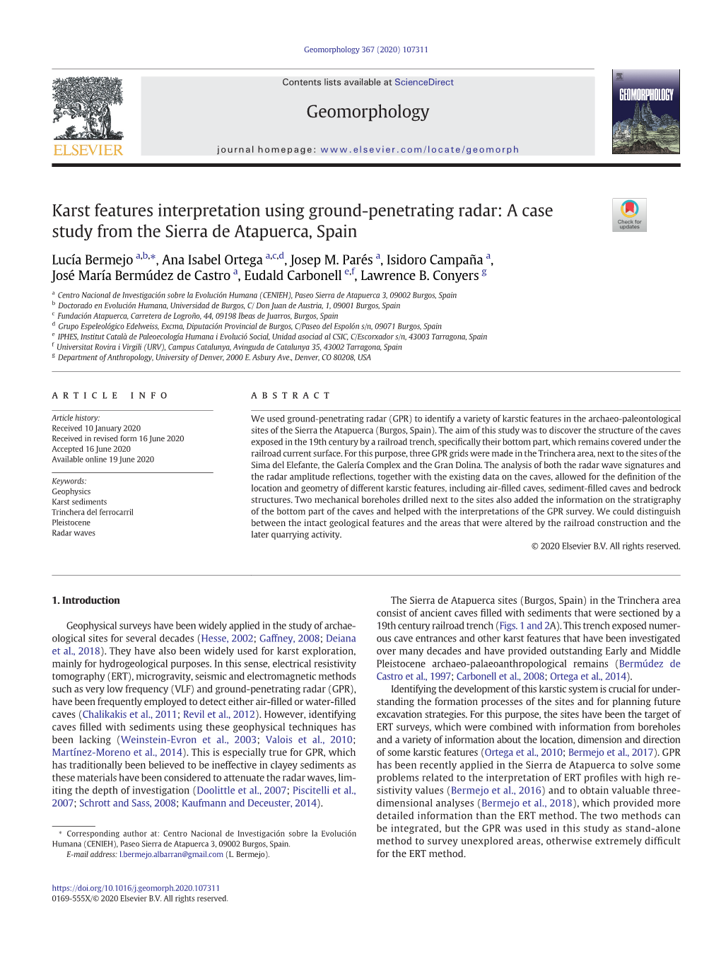 Karst Features Interpretation Using Ground-Penetrating Radar: a Case Study from the Sierra De Atapuerca, Spain