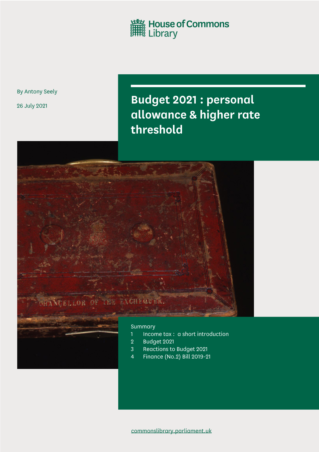 Personal Allowance & Higher Rate Threshold