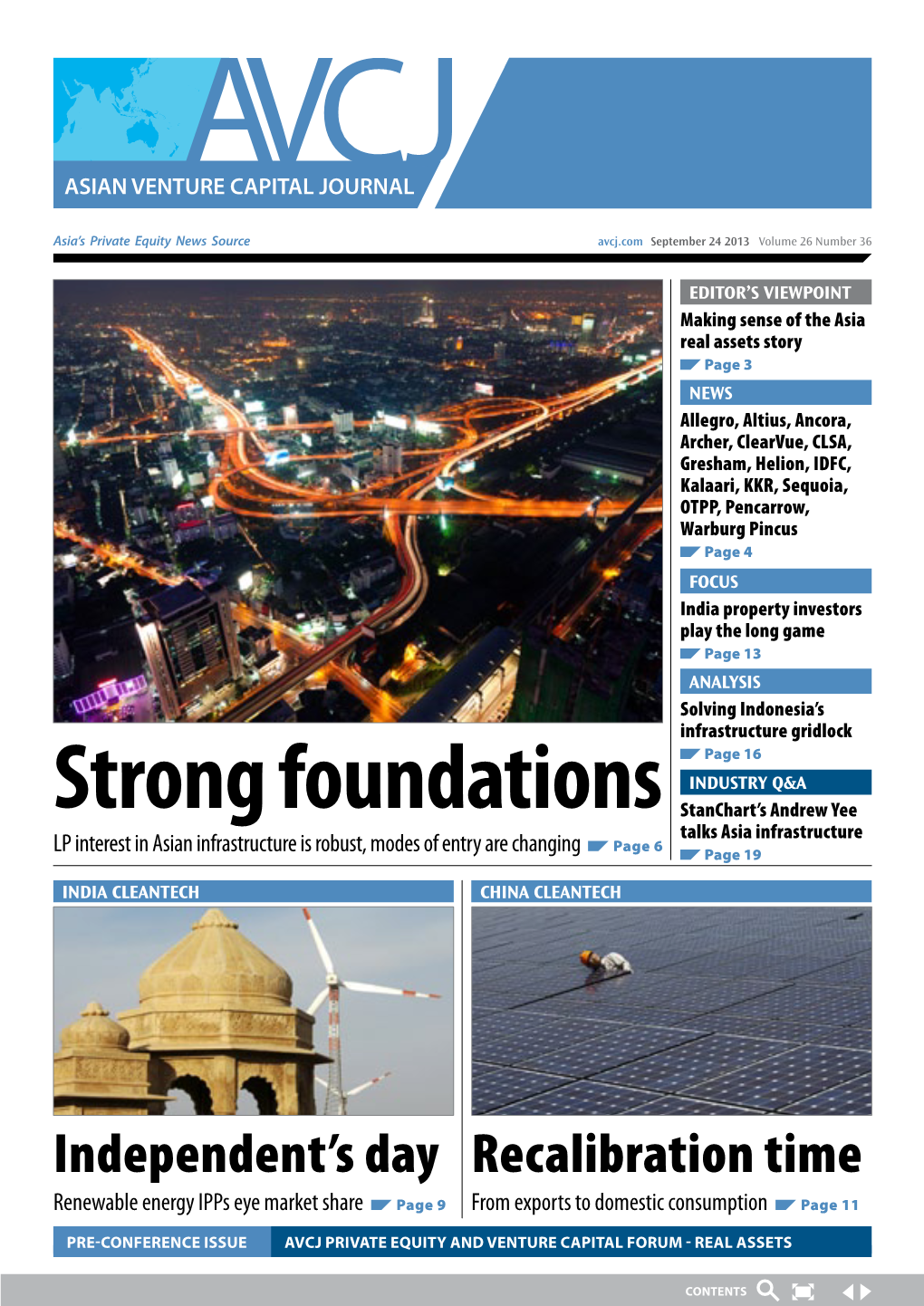 Strong Foundations Stanchart’S Andrew Yee Talks Asia Infrastructure Page 6 LP Interest in Asian Infrastructure Is Robust, Modes of Entry Are Changing Page 19