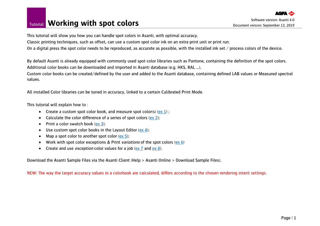 Working with Spot Colors Document Version: September 13, 2019