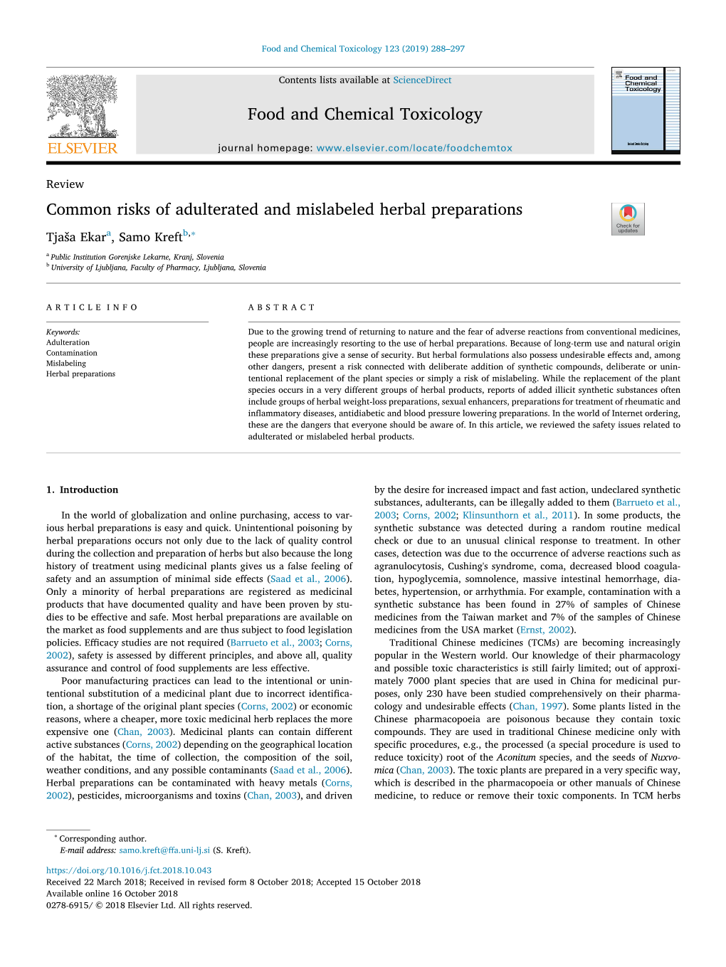 Common Risks of Adulterated and Mislabeled Herbal Preparations