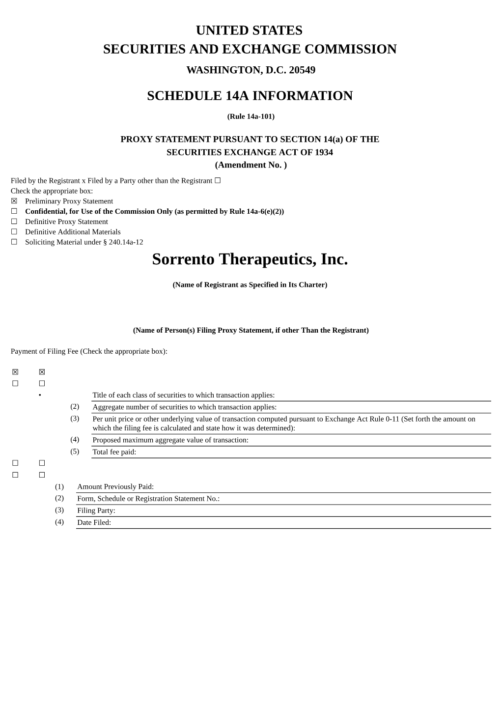 Sorrento Therapeutics, Inc