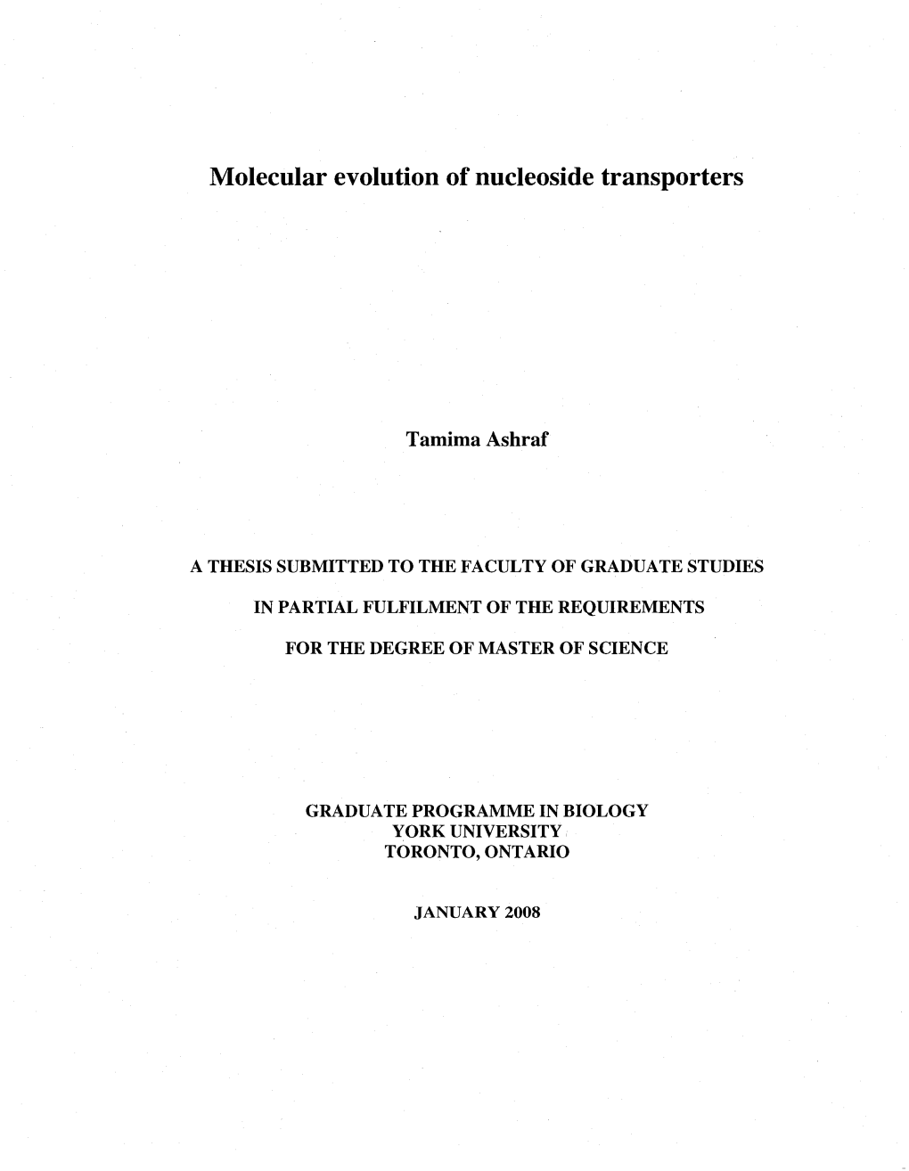 Molecular Evolution of Nucleoside Transporters