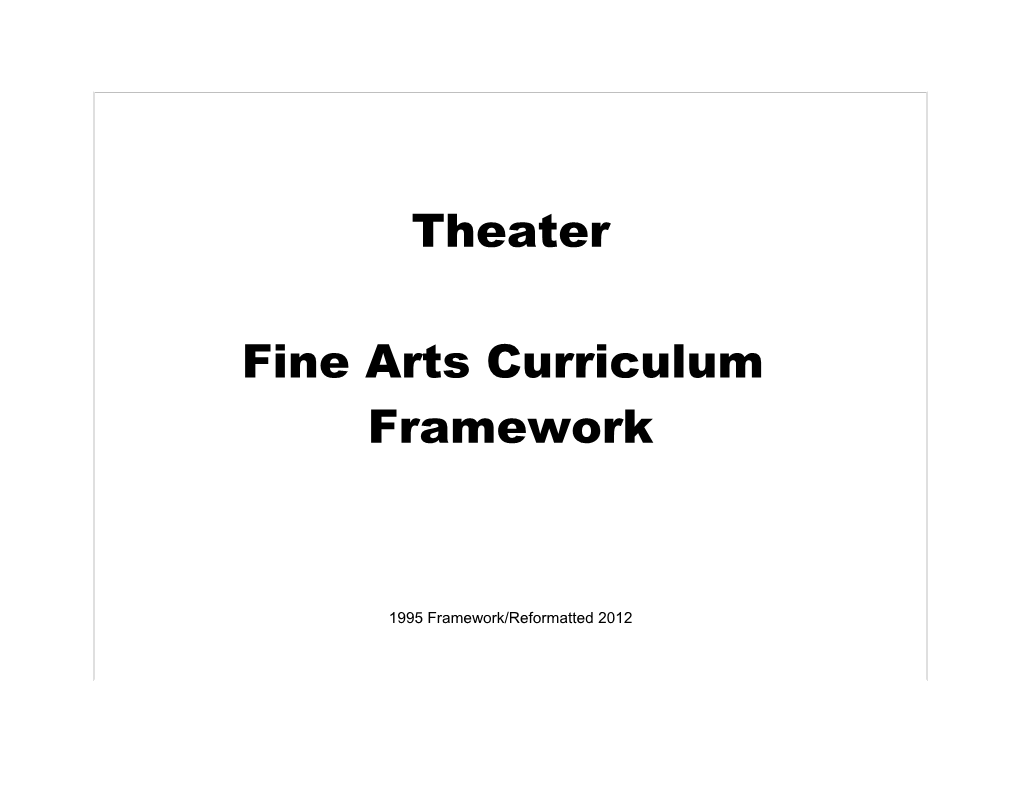 Fine Arts Curriculum Framework