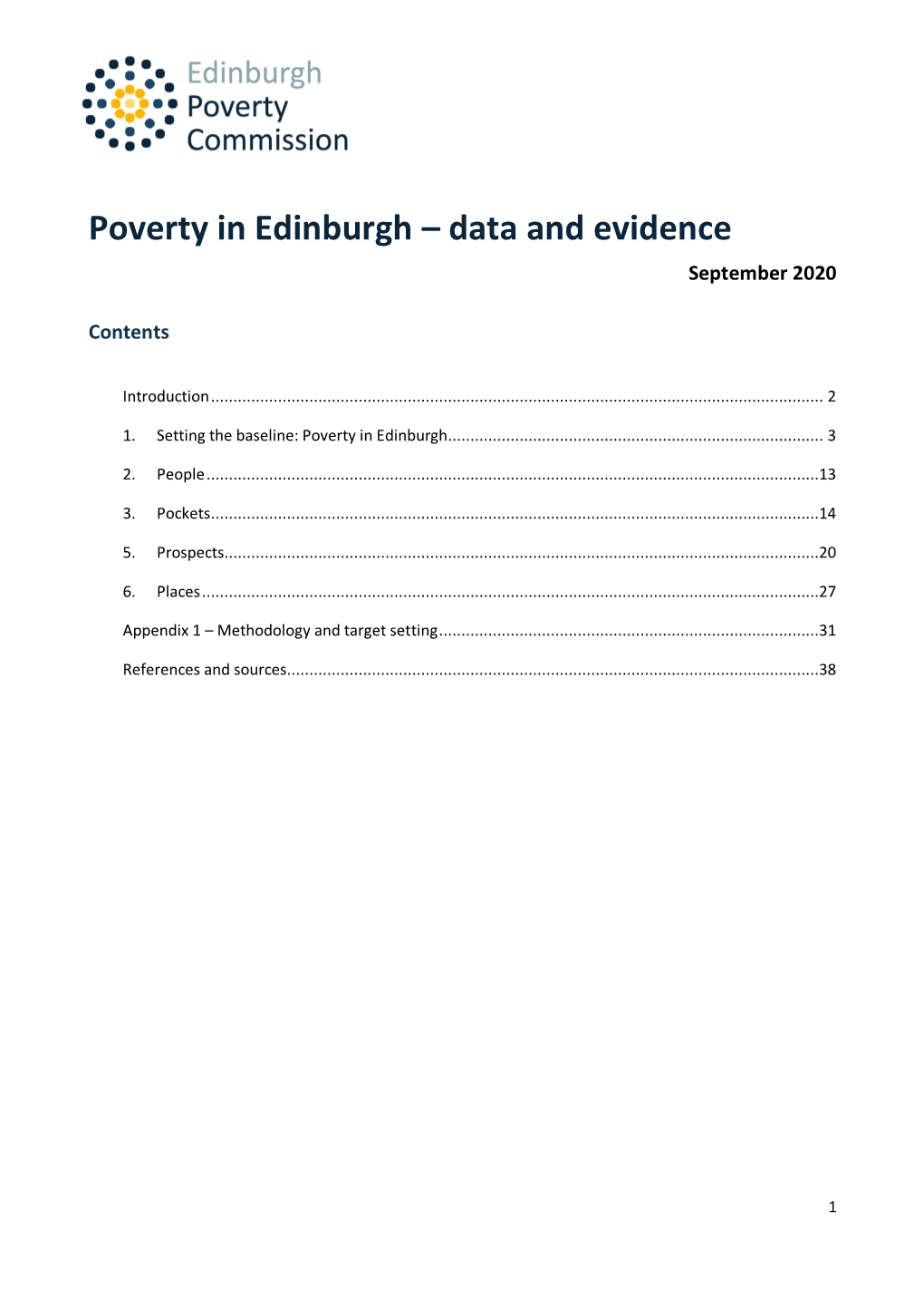 Poverty in Edinburgh – Data and Evidence September 2020