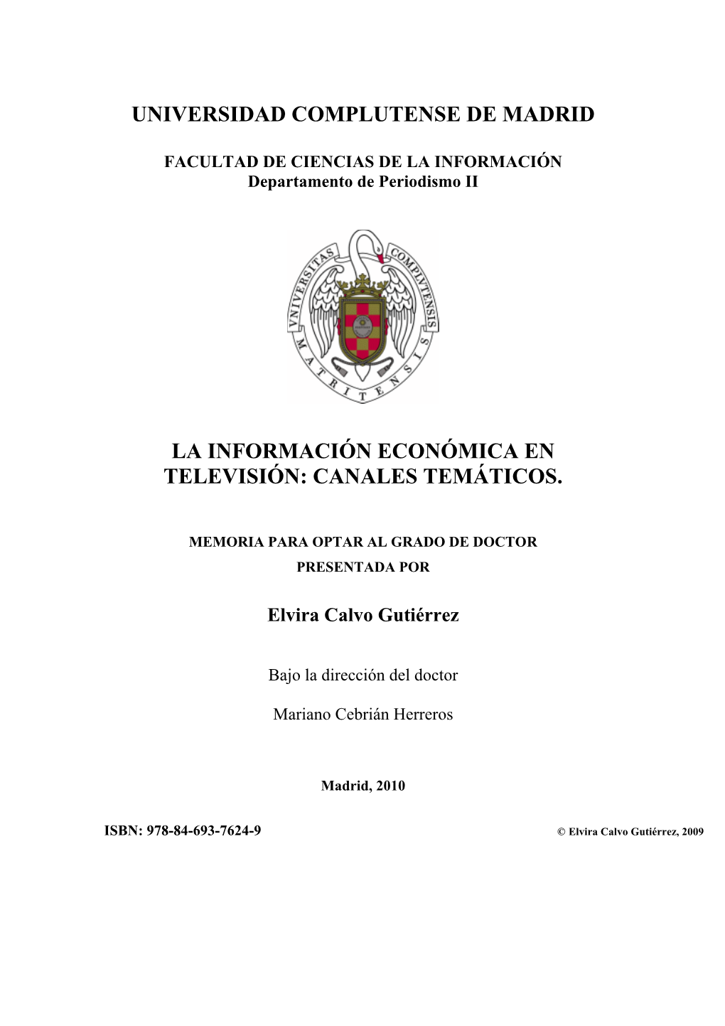 La Información Económica En Televisión: Canales Temáticos