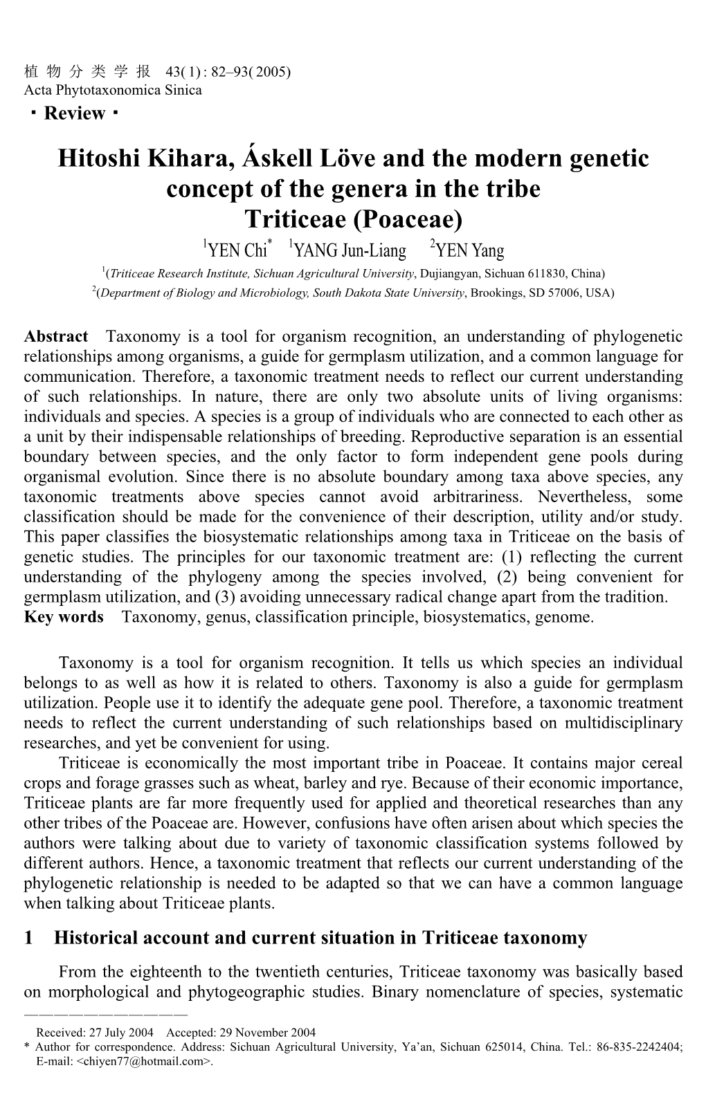 Hitoshi Kihara, Áskell Löve and the Modern Genetic Concept of The