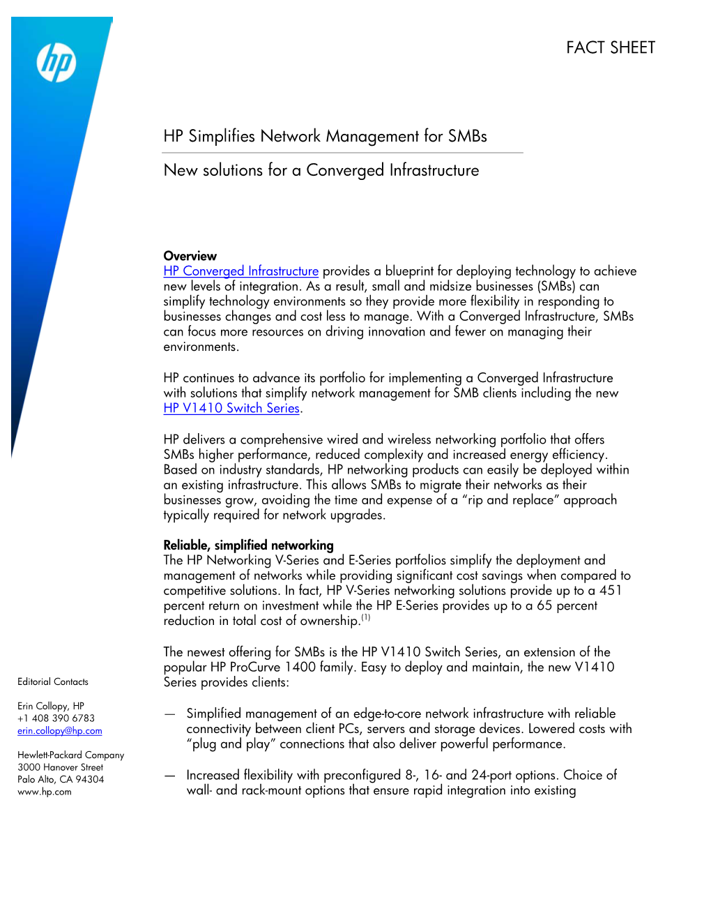 HP Simplifies Network Management for Smbs