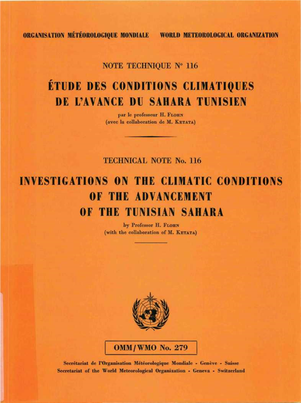 Étude Des Conditions Climatiques De L'avance Du Sahara Tunisien