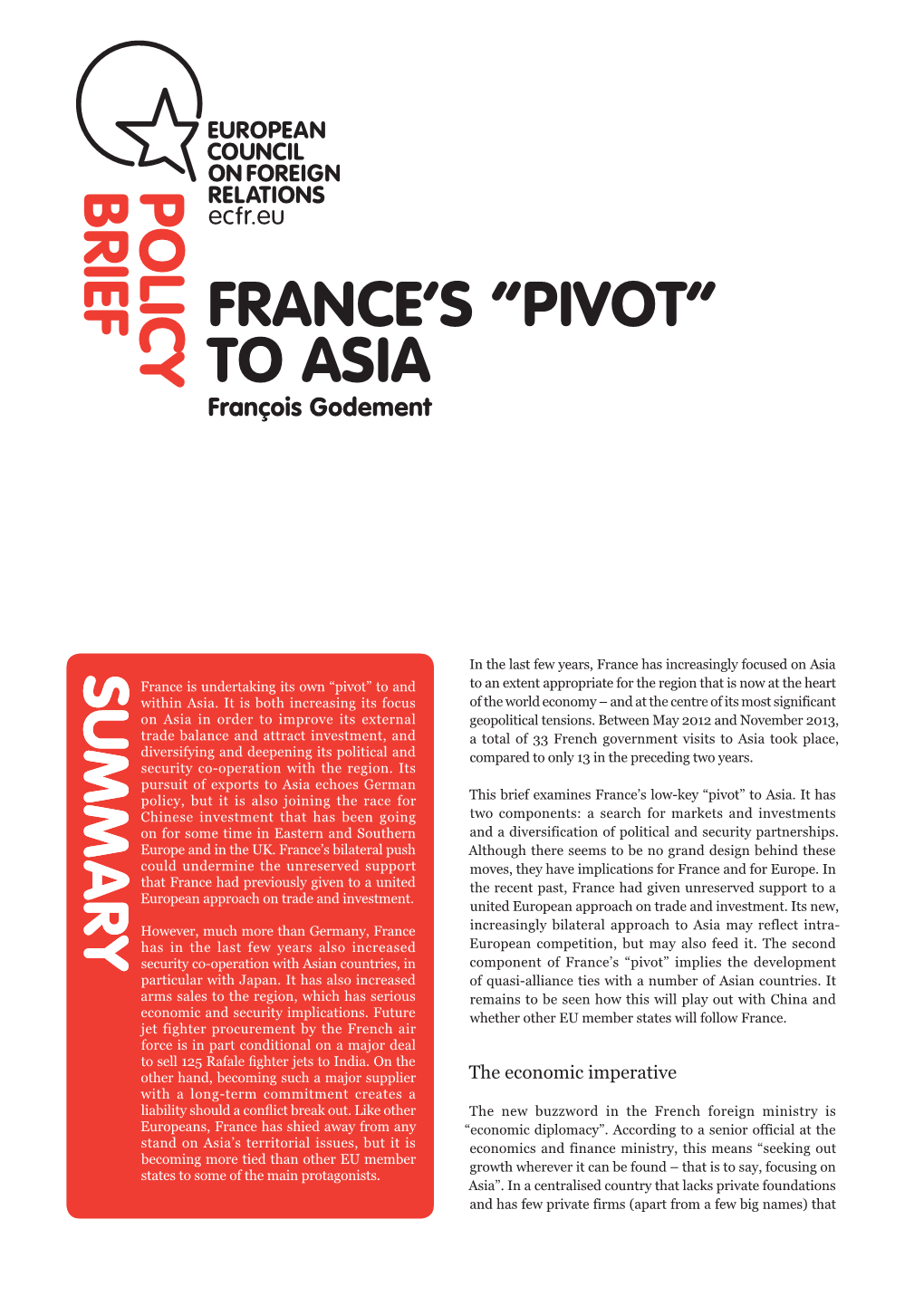 France's "Pivot" to Asia