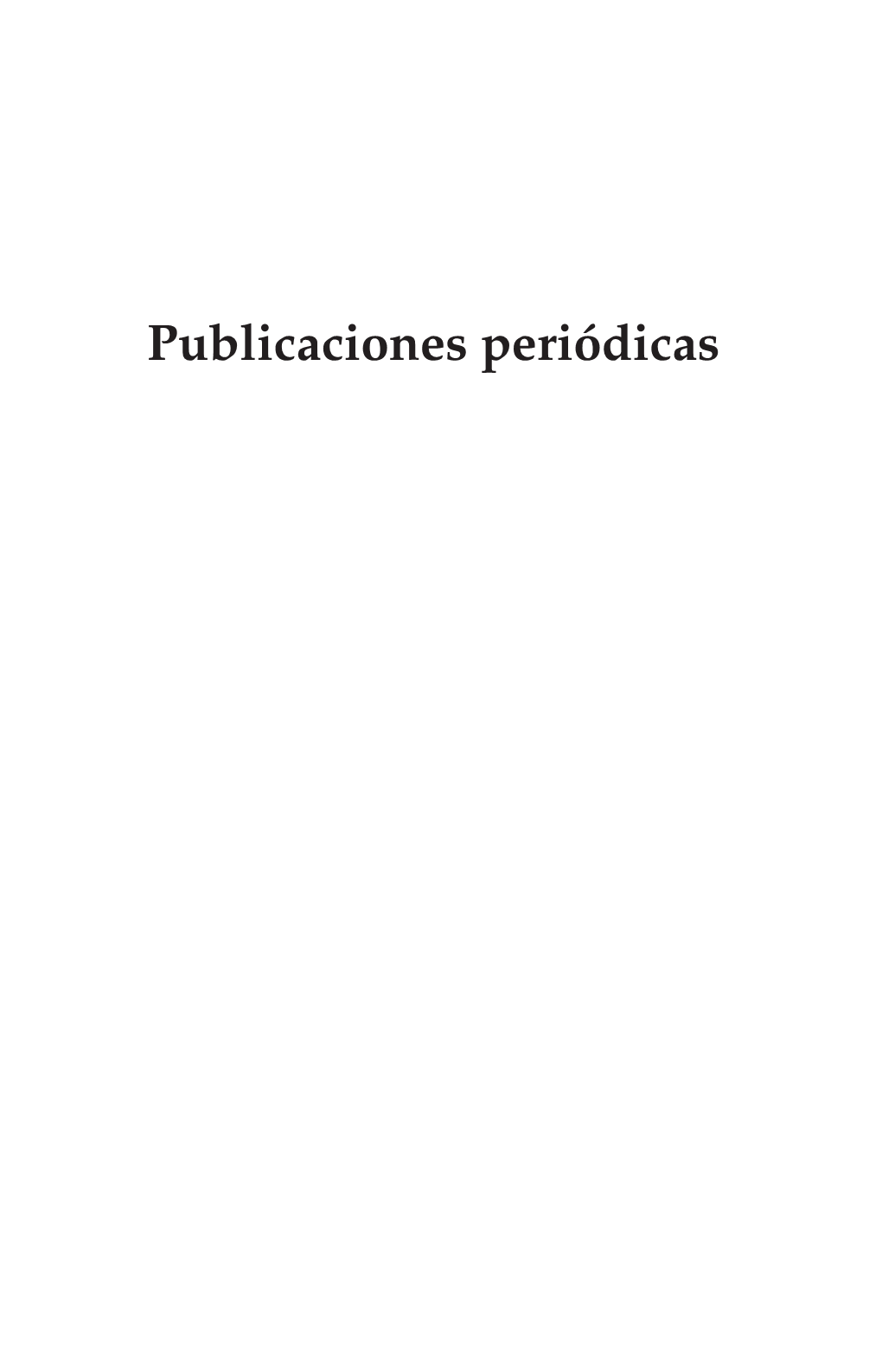 Publicaciones Periódicas