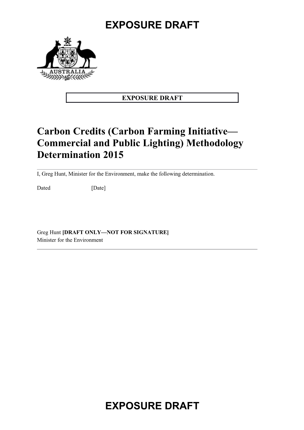 Carbon Credits (Carbon Farming Initiative Commercial and Public Lighting) Methodology