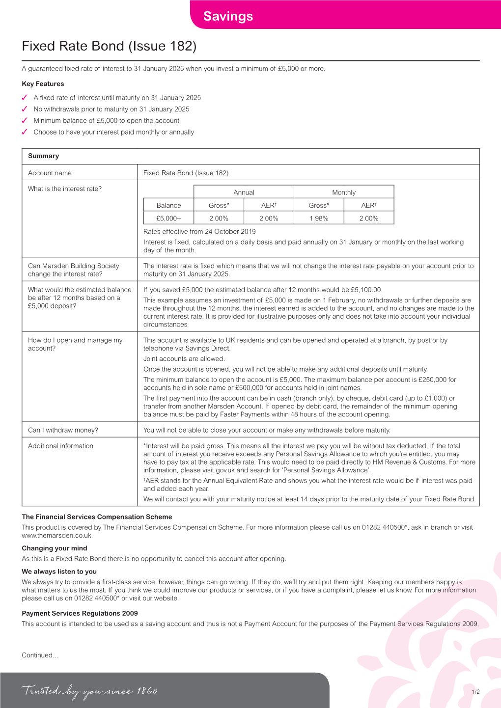 Fixed Rate Bond (Issue 182)