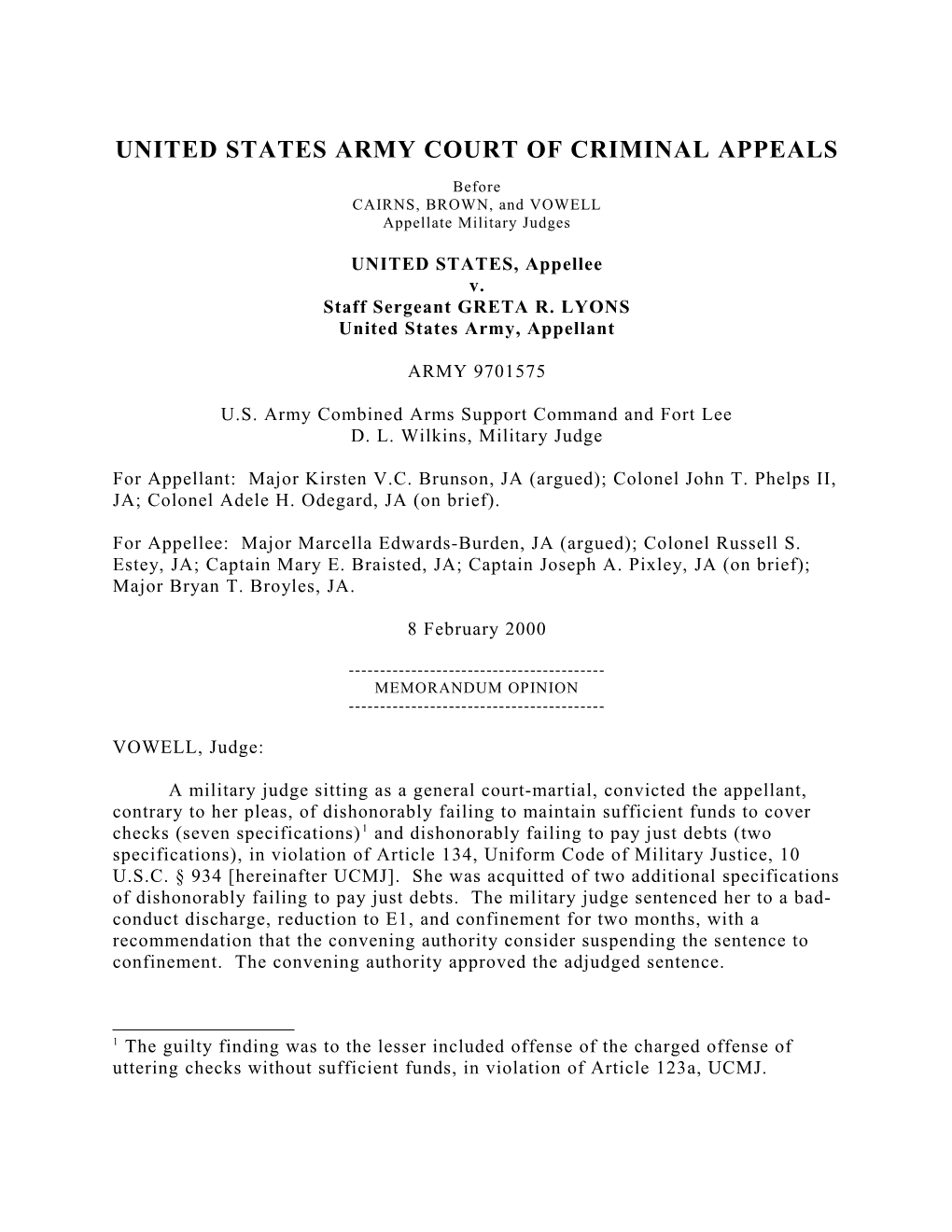 United States Army Court of Criminal Appeals s3