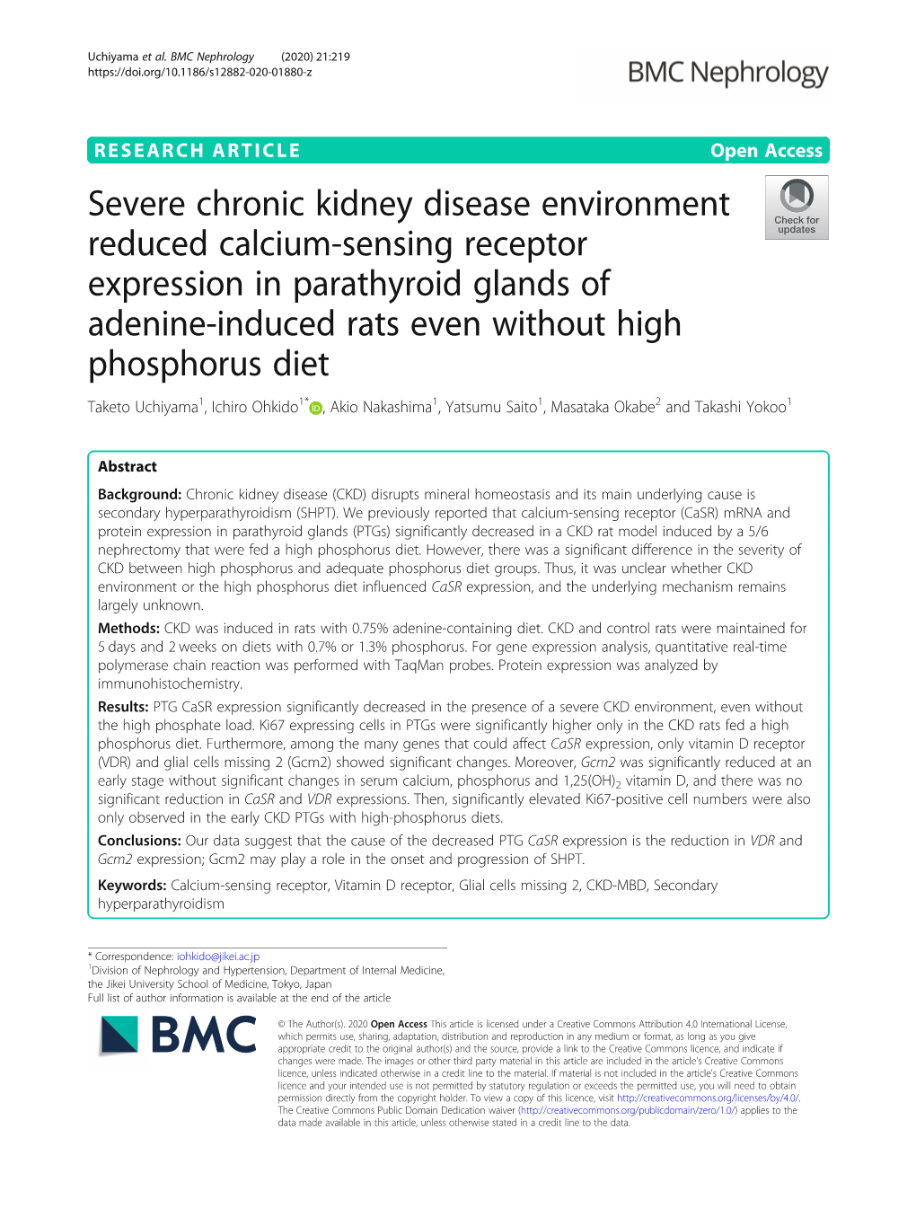 Severe Chronic Kidney Disease Environment Reduced Calcium-Sensing Receptor Expression in Parathyroid Glands of Adenine-Induced R