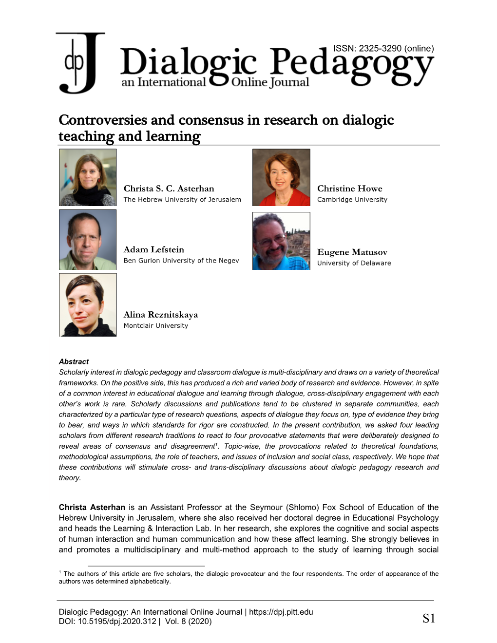 Controversies and Consensus in Research on Dialogic Teaching and Learning