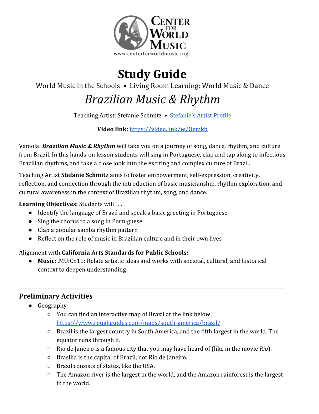 Study Guide for Brazil