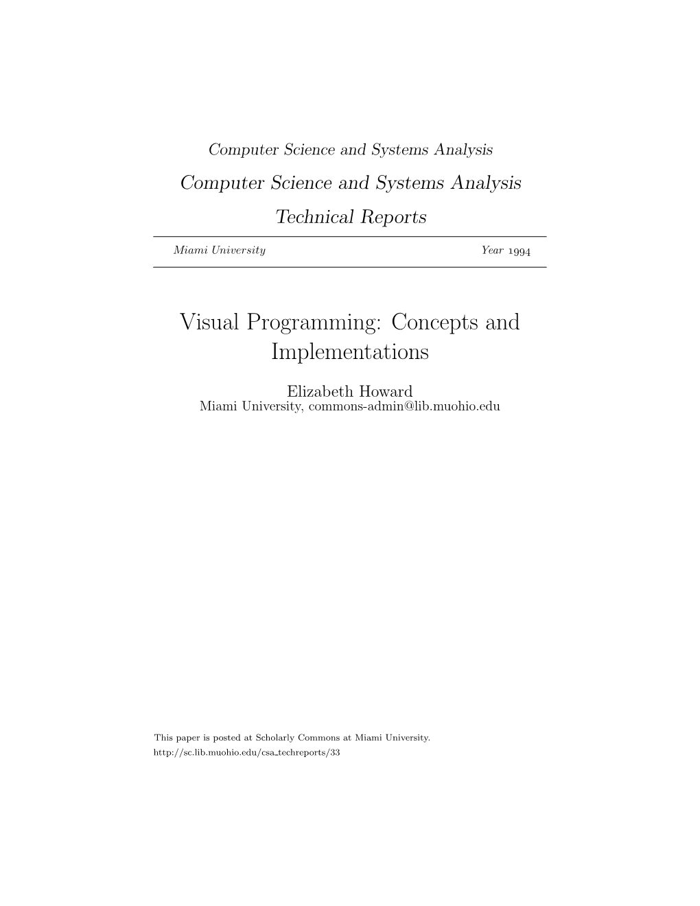 Visual Programming: Concepts and Implementations