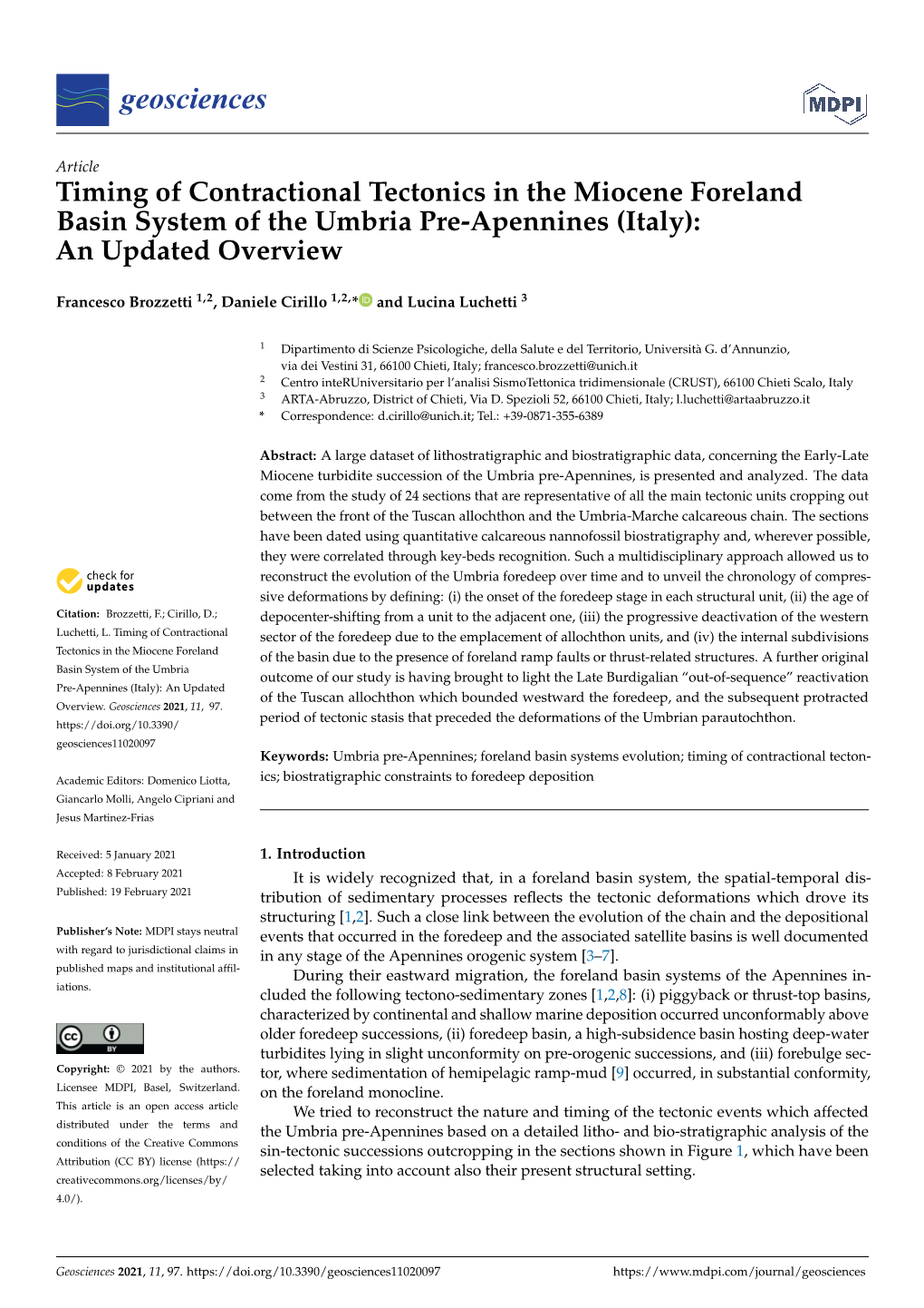 Timing of Contractional Tectonics in the Miocene Foreland Basin System of the Umbria Pre-Apennines (Italy): an Updated Overview