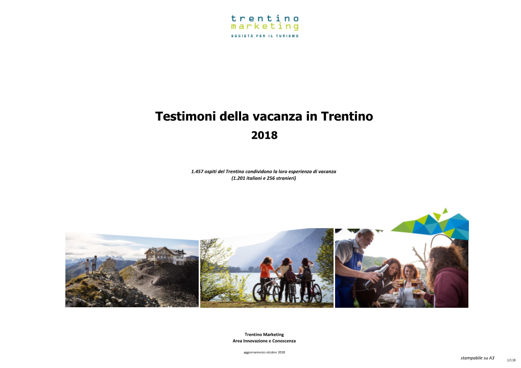 Testimoni Della Vacanza in Trentino 2018