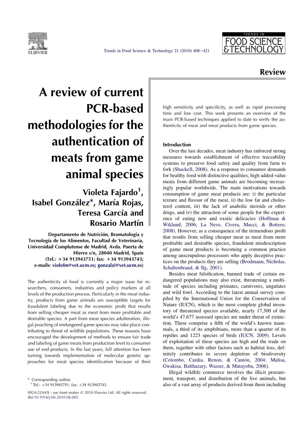 A Review of Current PCR-Based Methodologies for The