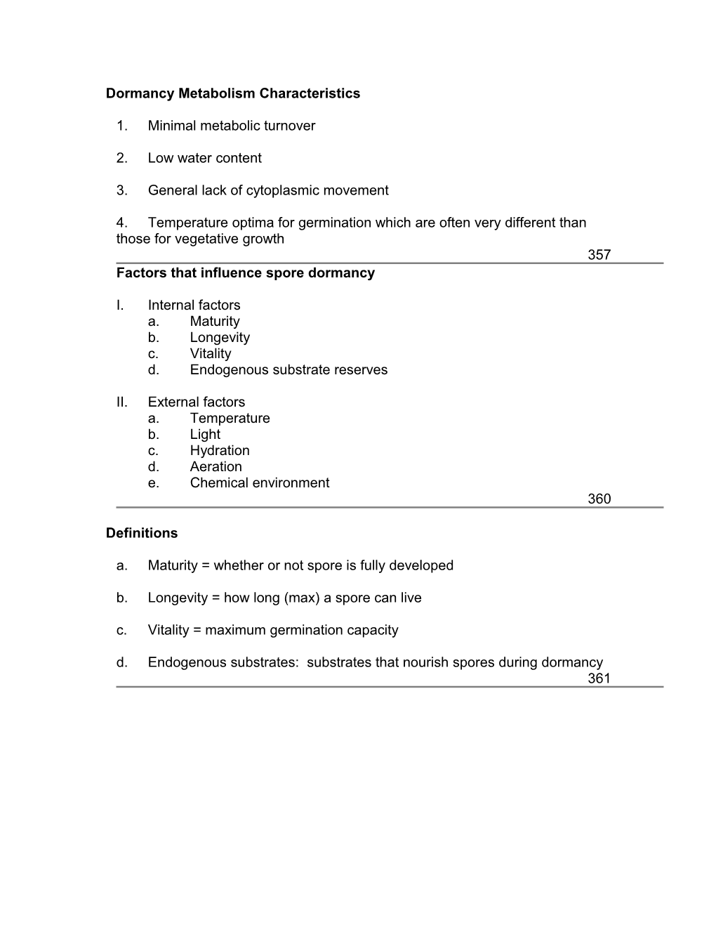 Dormancy Metabolism Characteristics