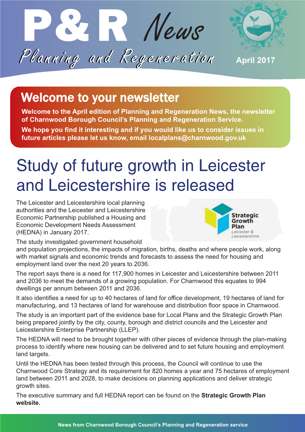 Planning and Regeneration News, the Newsletter of Charnwood Borough Council’S Planning and Regeneration Service