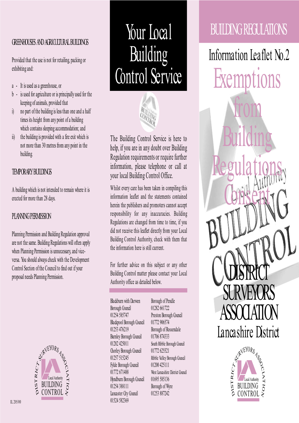 Exemptions from Building Regulations Consent