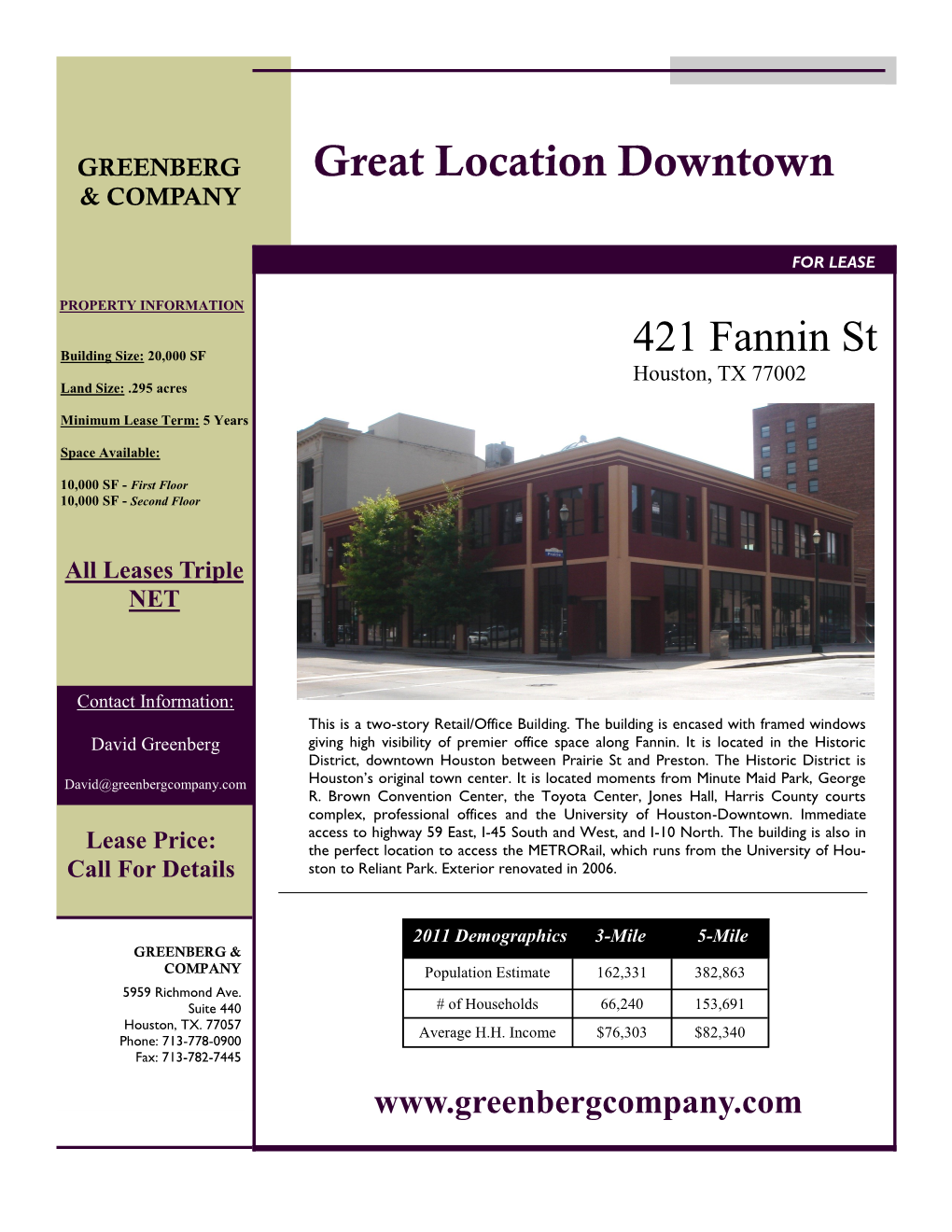 Great Location Downtown 421 Fannin St