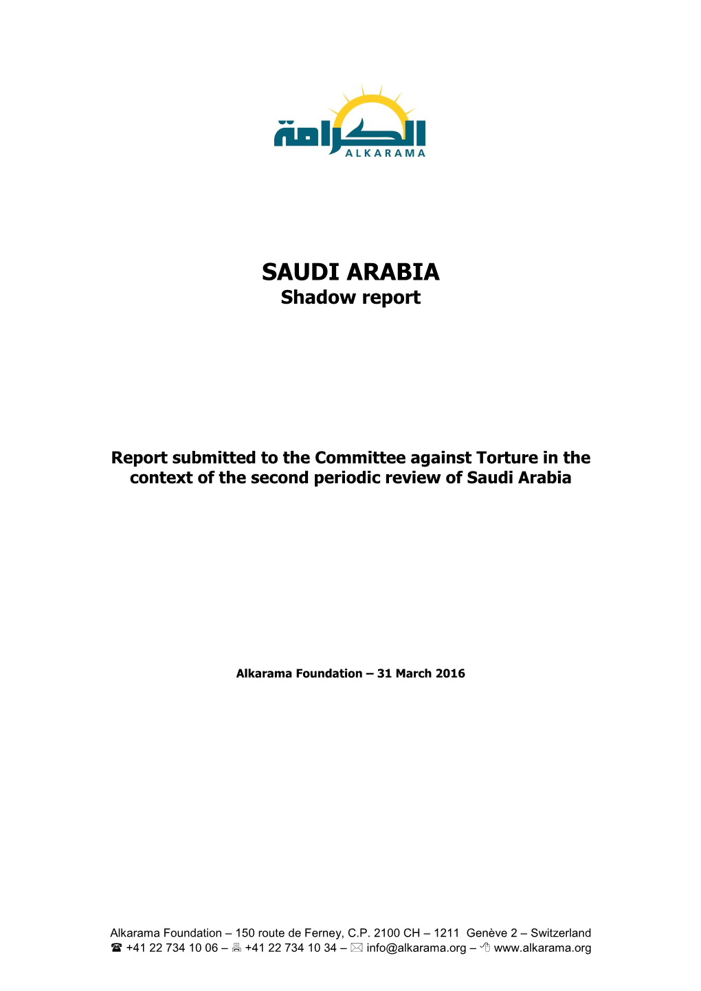 SAUDI ARABIA Shadow Report