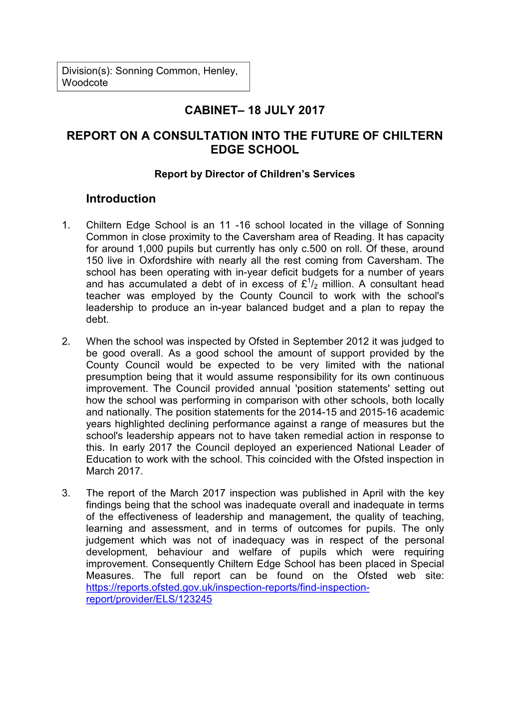The Future of Chiltern Edge School PDF 211 KB