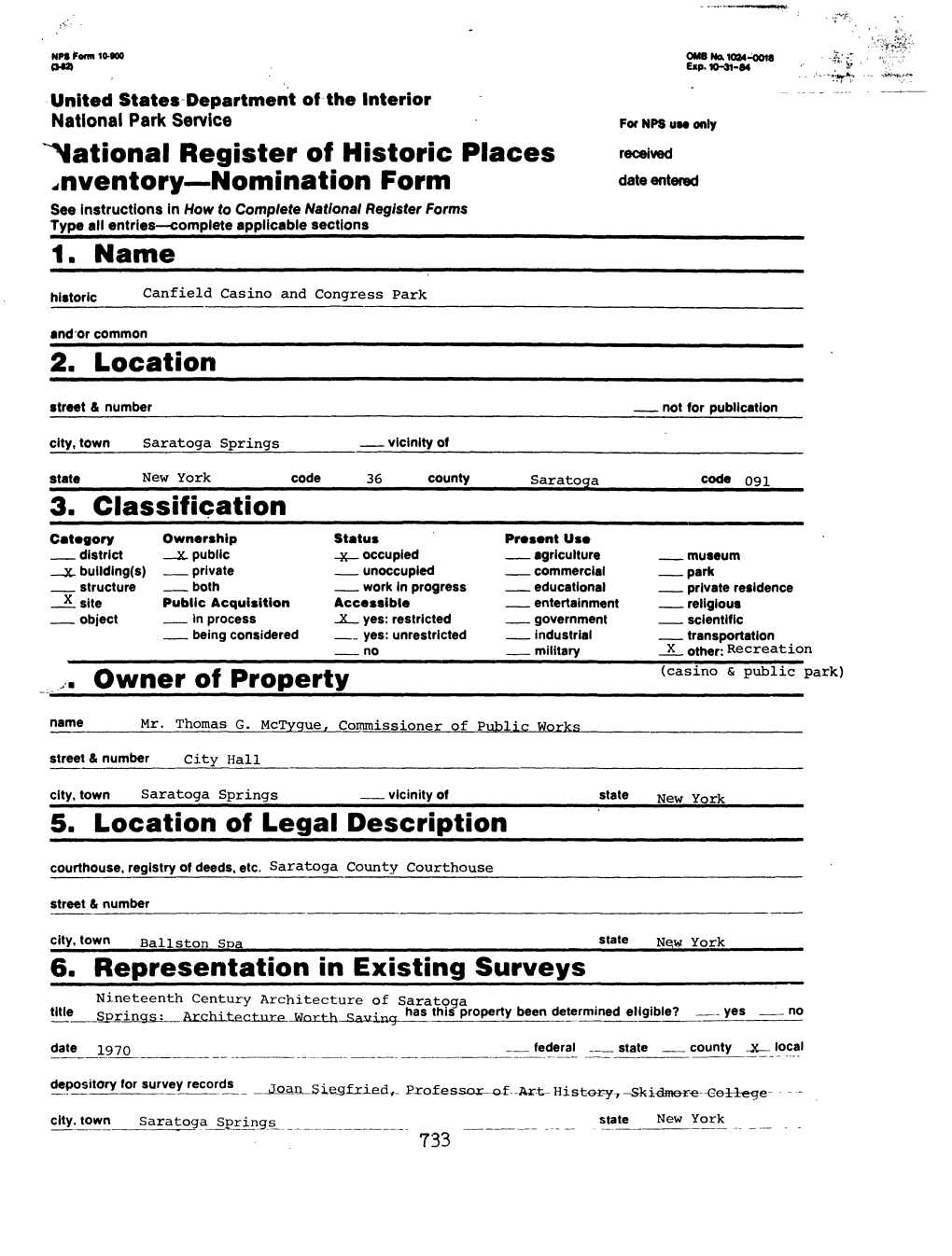 National Register of Historic Places Inventory Nomination Form