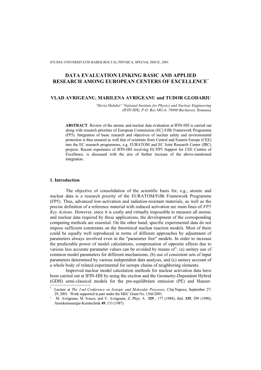 Structura - Cadru Pentru Formularele De Propuneri De Proiecte