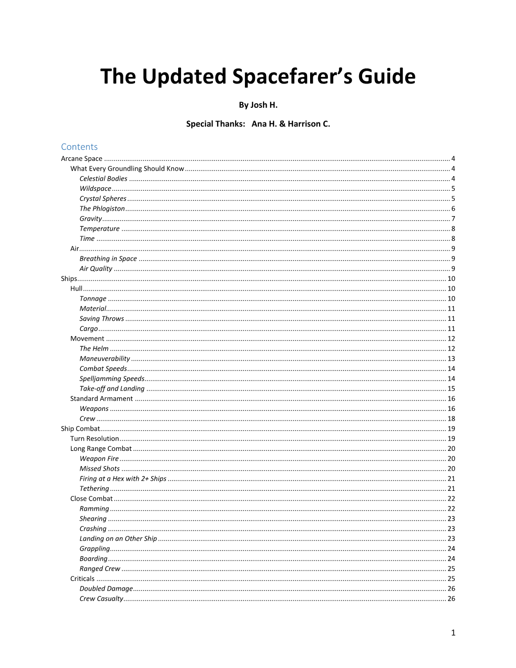 The Updated Spacefarer's Guide