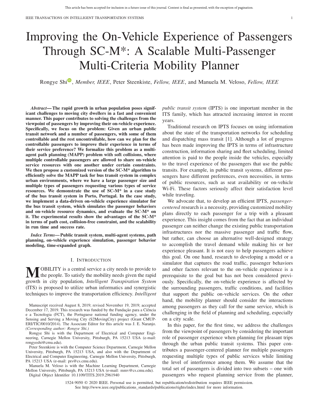 A Scalable Multi-Passenger Multi-Criteria Mobility Planner