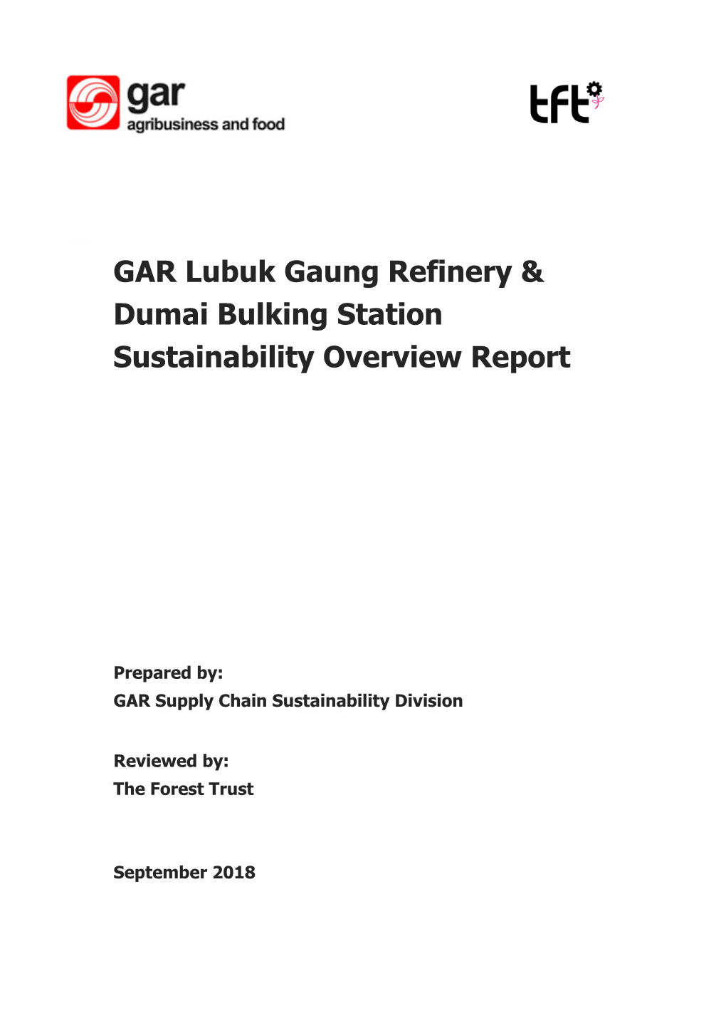 GAR Lubuk Gaung Refinery & Dumai Bulking Station Sustainability
