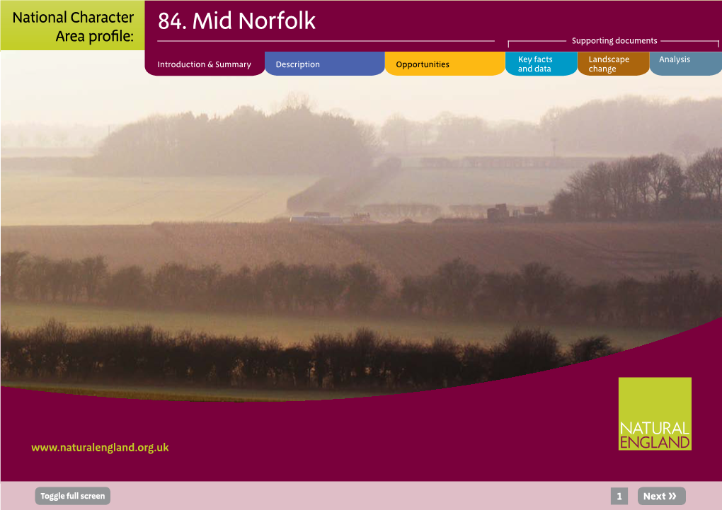 84. Mid Norfolk Area Profile: Supporting Documents