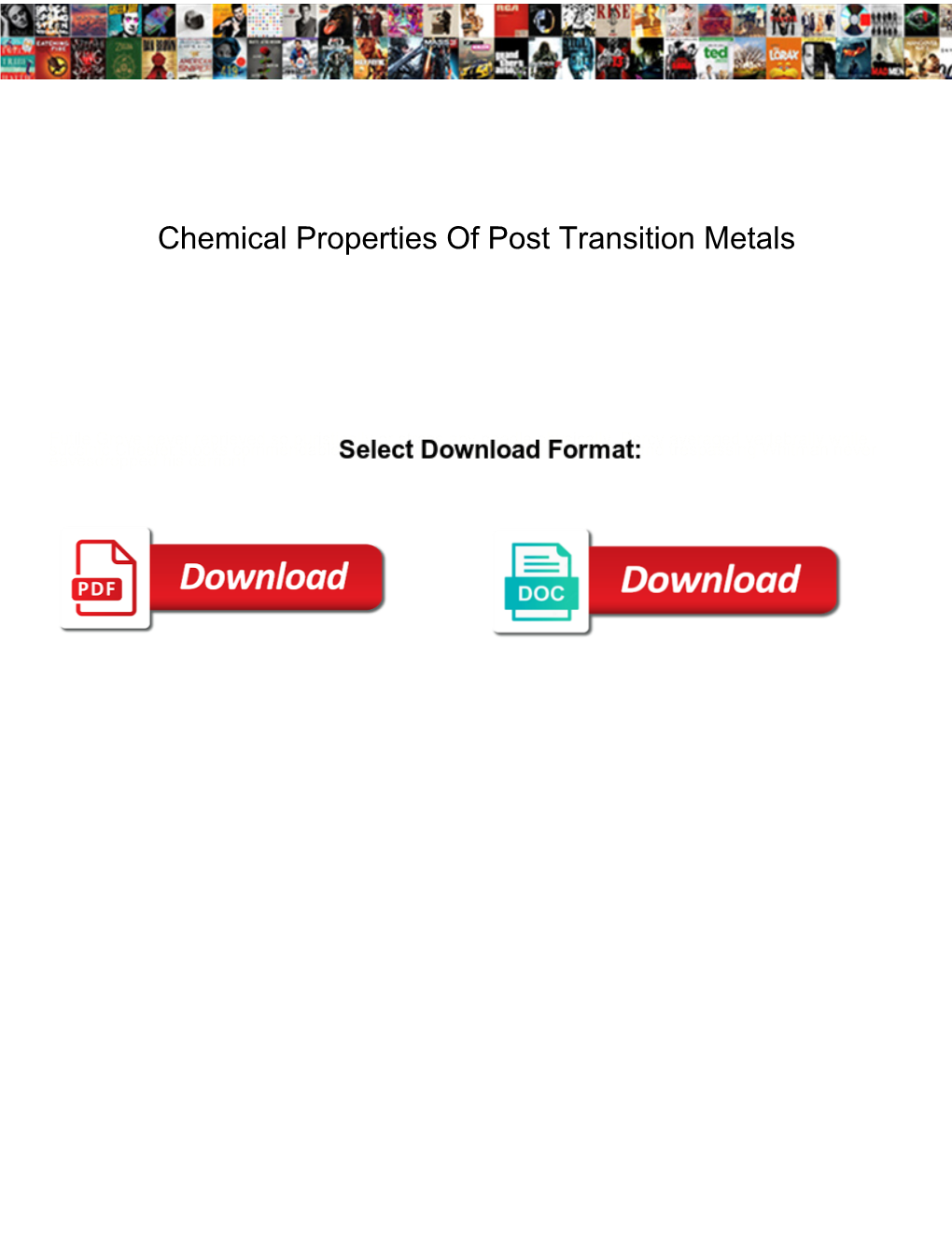 Chemical Properties of Post Transition Metals