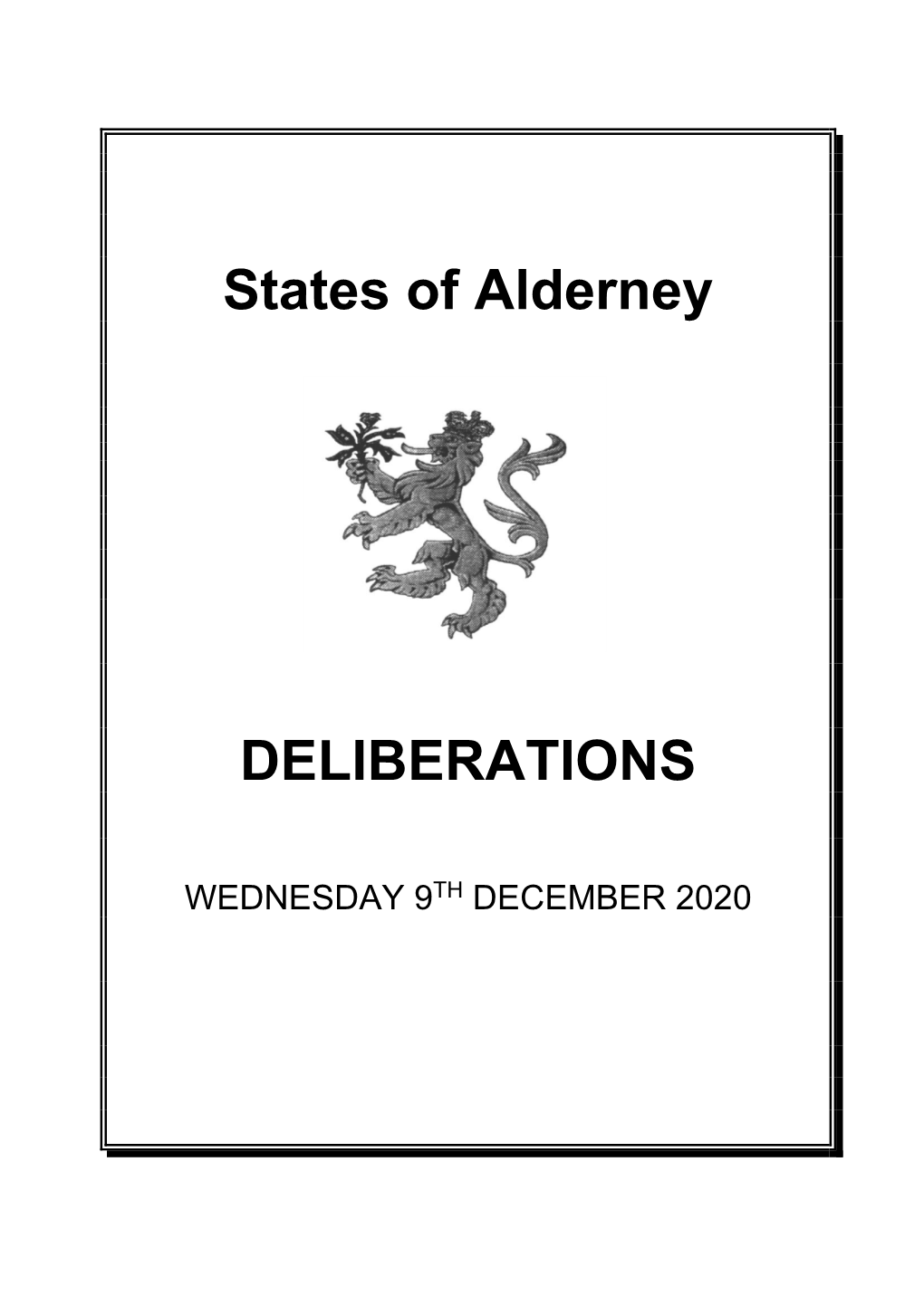 Deliberations 9 December 2020
