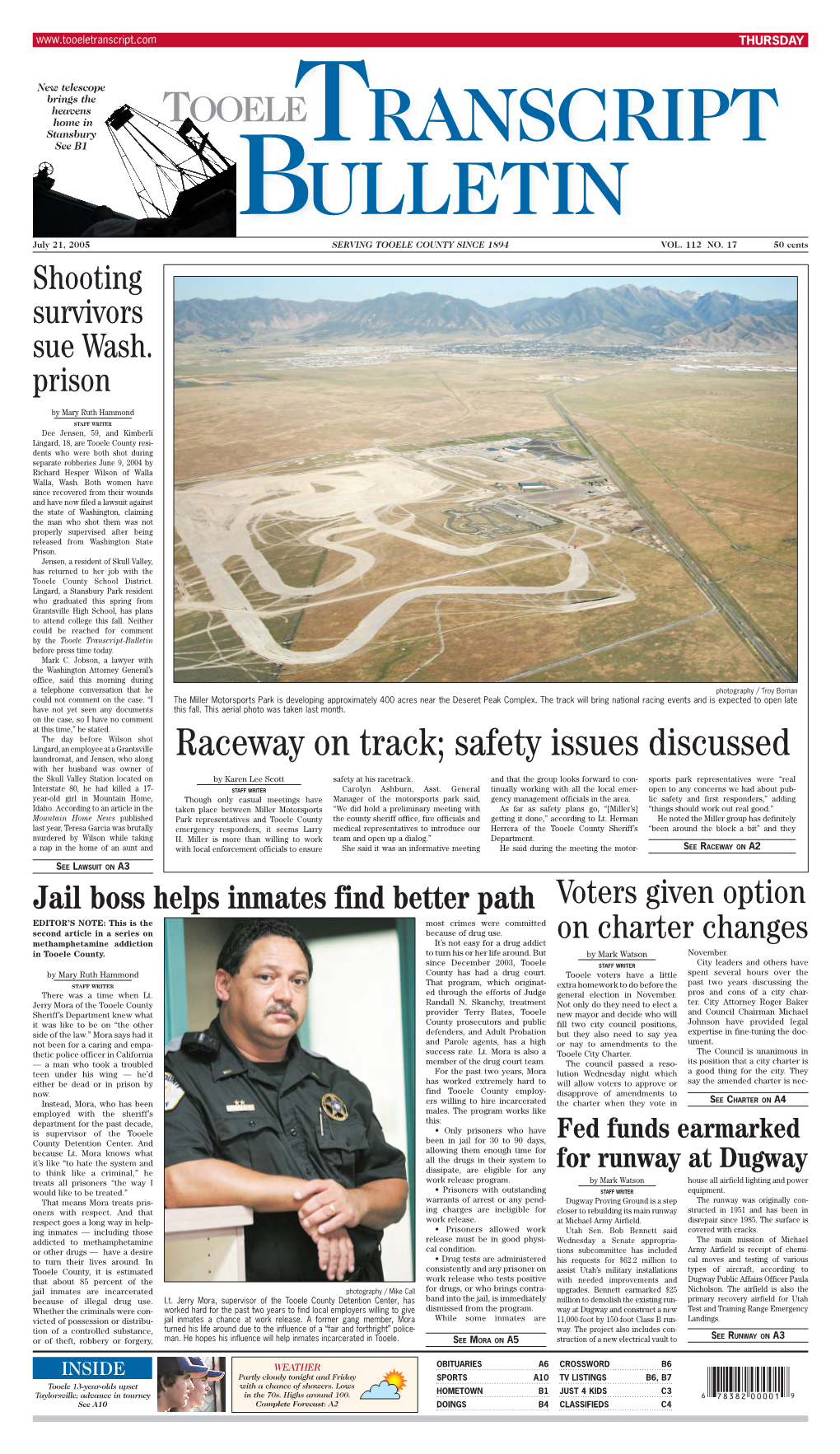 Raceway on Track; Safety Issues Discussed with Her Husband Was Owner of the Skull Valley Station Located on by Karen Lee Scott Safety at His Racetrack