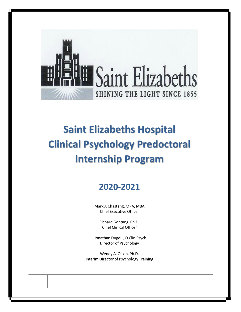 Saint Elizabeths Hospital Internship Brochure