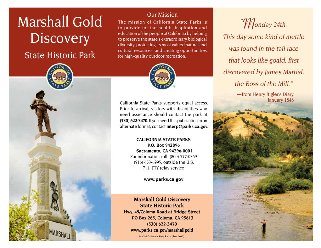 Marshall Gold Discovery State Historic Park Hwy