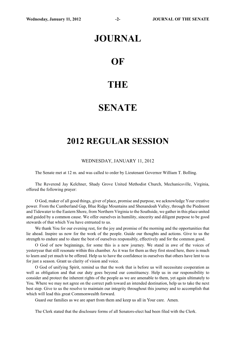 Journal of the Senate