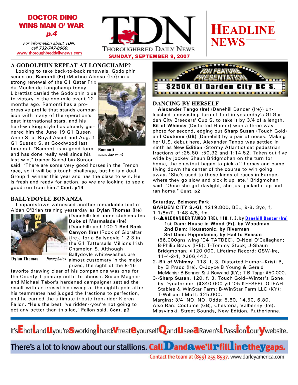 HEADLINE NEWS • 9/9/07 • PAGE 2 of 16