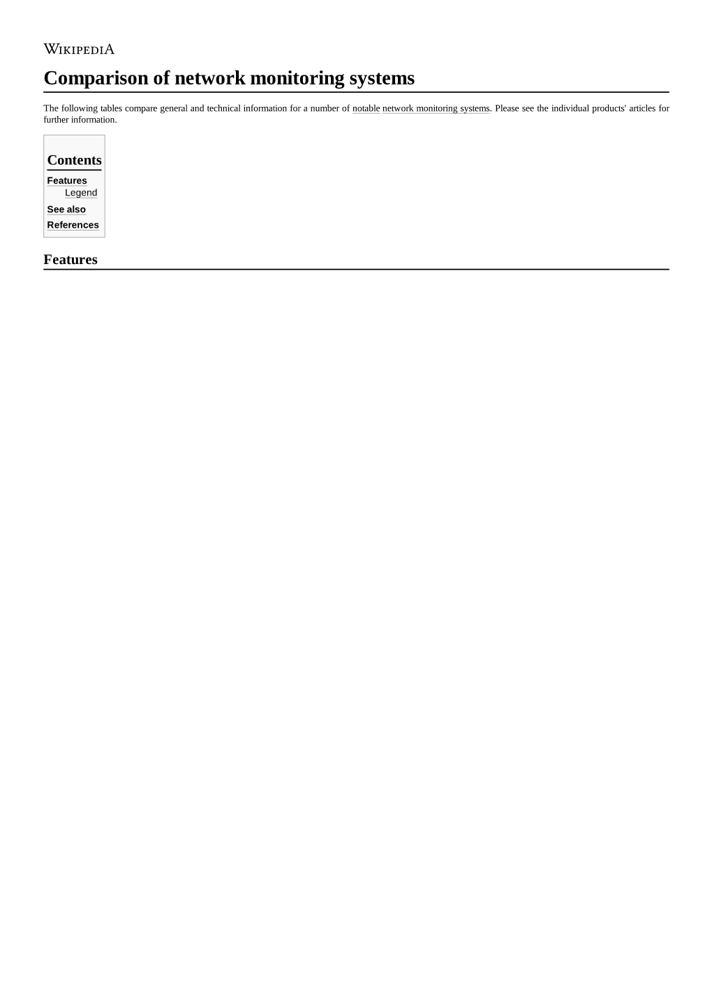 Comparison of Network Monitoring Systems