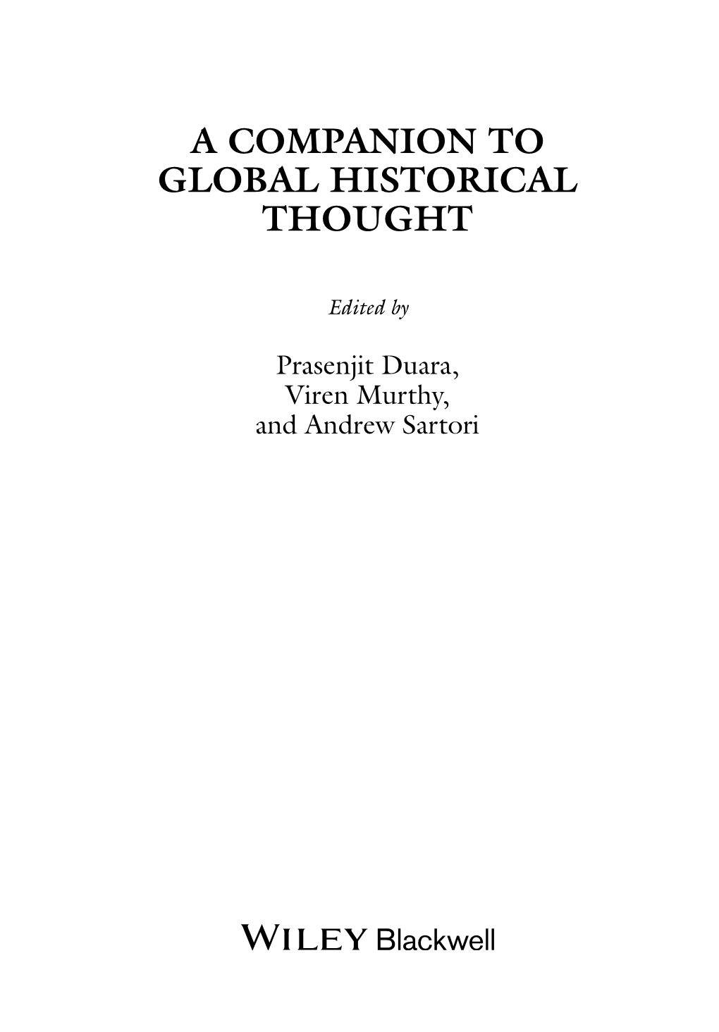 A Companion to Global Historical Thought