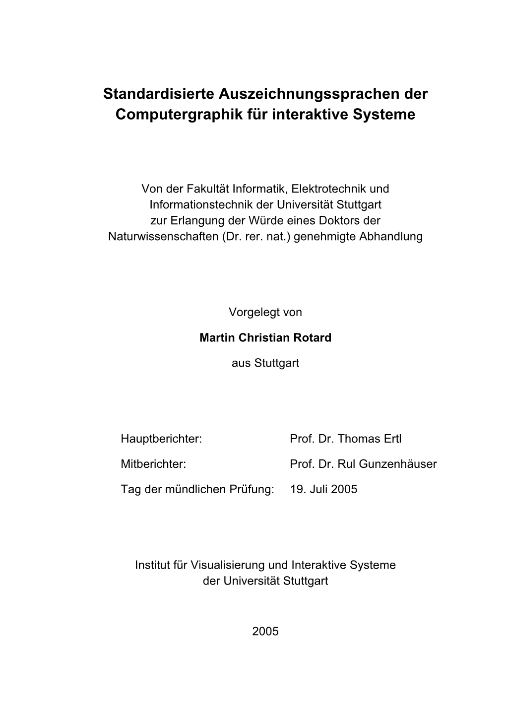 Standardisierte Auszeichnungssprachen Der Computergraphik Für Interaktive Systeme
