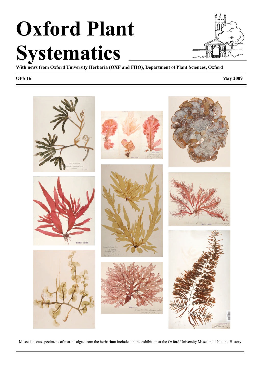 Oxford Plant Systematics with News from Oxford University Herbaria (OXF and FHO), Department of Plant Sciences, Oxford